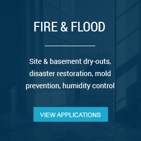 Site & basement dry-outs, disaster restoration, mold prevention, humidity control